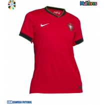 Camisa de Futebol Portugal Equipamento Principal Mulheres Europeu 2024 Manga Curta
